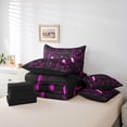 thumbnail image 6 of Homewish Teens Colorful Gamepad 7pcs Bedding Comforter Set,3D Plaid Grid Queen Bedding Sets,Purple Black Queen Sheet Sets For Boys Kids,Luxury Bedroom Decor Reversible, 6 of 8