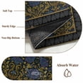 thumbnail image 6 of Vintage Navy Blue Roses Round Area Rug 6Ft Washable Circle Rugs for Bathroom Office, Abstract Art Floral Green Leaves Non-Slip Carpet Floor Mats Indoor Outdoor Carpet Runner Aesthetic Home Decor, 6 of 8