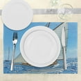 thumbnail image 2 of Ambesonne Nautical Place Mats Set of 4, Sailboat Regatta Race, Standard Size, Blue White Brown, 2 of 5