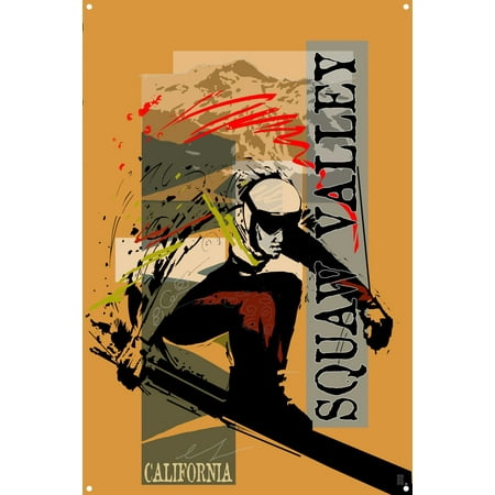Squaw Valley California Extreme Skier Metal Art Print by Mike Rangner (12