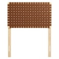 thumbnail image 4 of Sparta Weave Vegan Leather Twin Headboard in Natural Brown, 4 of 9