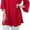 Burgundy, variant on Women's 3/4 Bell Sleeve T-Back Detail Dress - Dark Olive - 3X