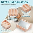 thumbnail image 4 of soap dish，bar shower soap holder for shower wall，shower soap dish kitchen soap tray，Silicone, white two-pack, 4 of 5