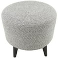 thumbnail image 6 of DecMode Polyester Chevron Textured Stool with Black Wooden Legs, Light Gray, 6 of 9
