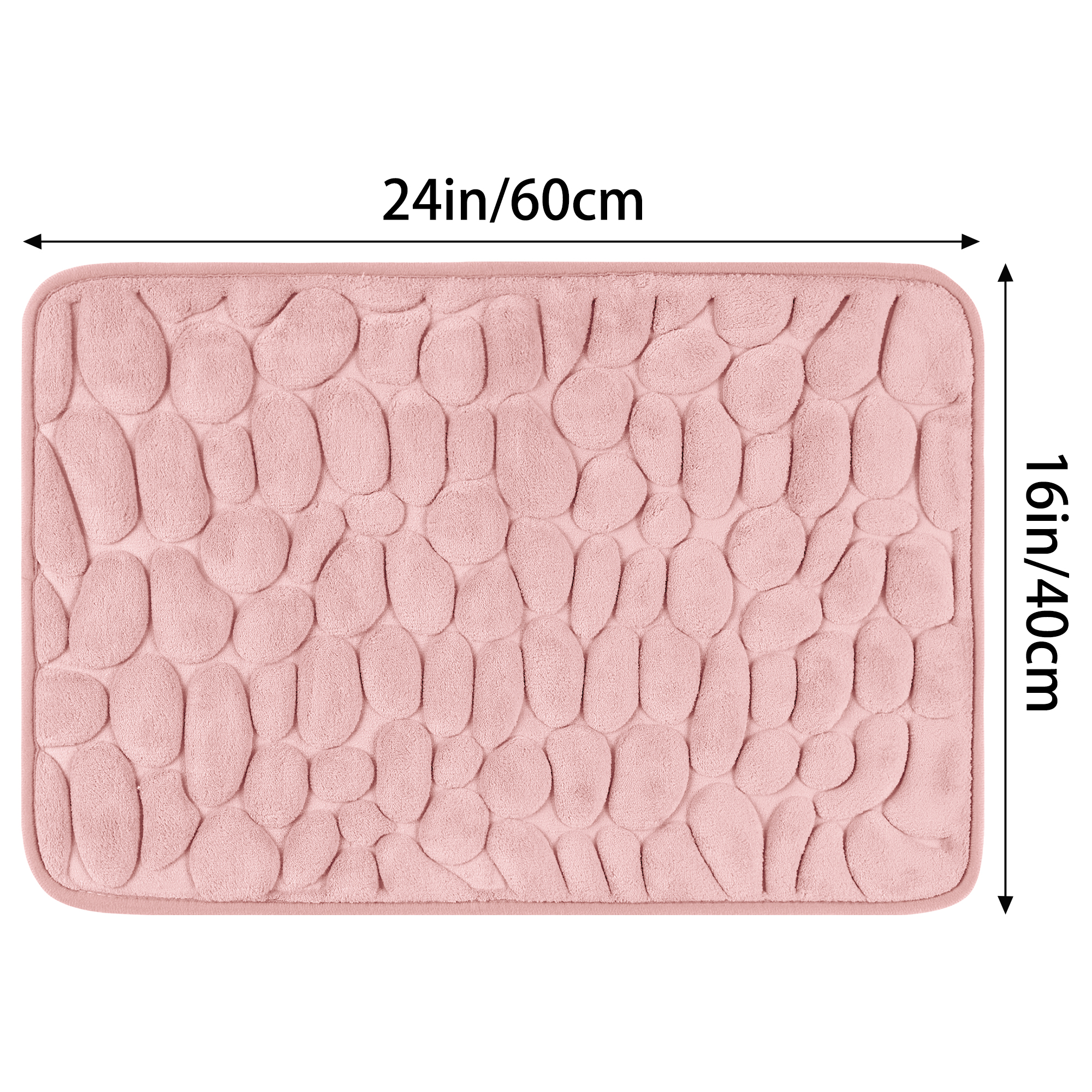 Unique Bargains Memory Foam Soft Bath Mat Quick Dry Bath Carpet Rug Pink 16"x24"