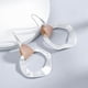 thumbnail image 3 of 1 par de pendientes de aro para mujer y niña, colgante de bolso, pendientes bohemios Retro, pendientes irregulares geométricos redondos de plata con personalidad de temperamento JAMW Sencillez, 3 of 5