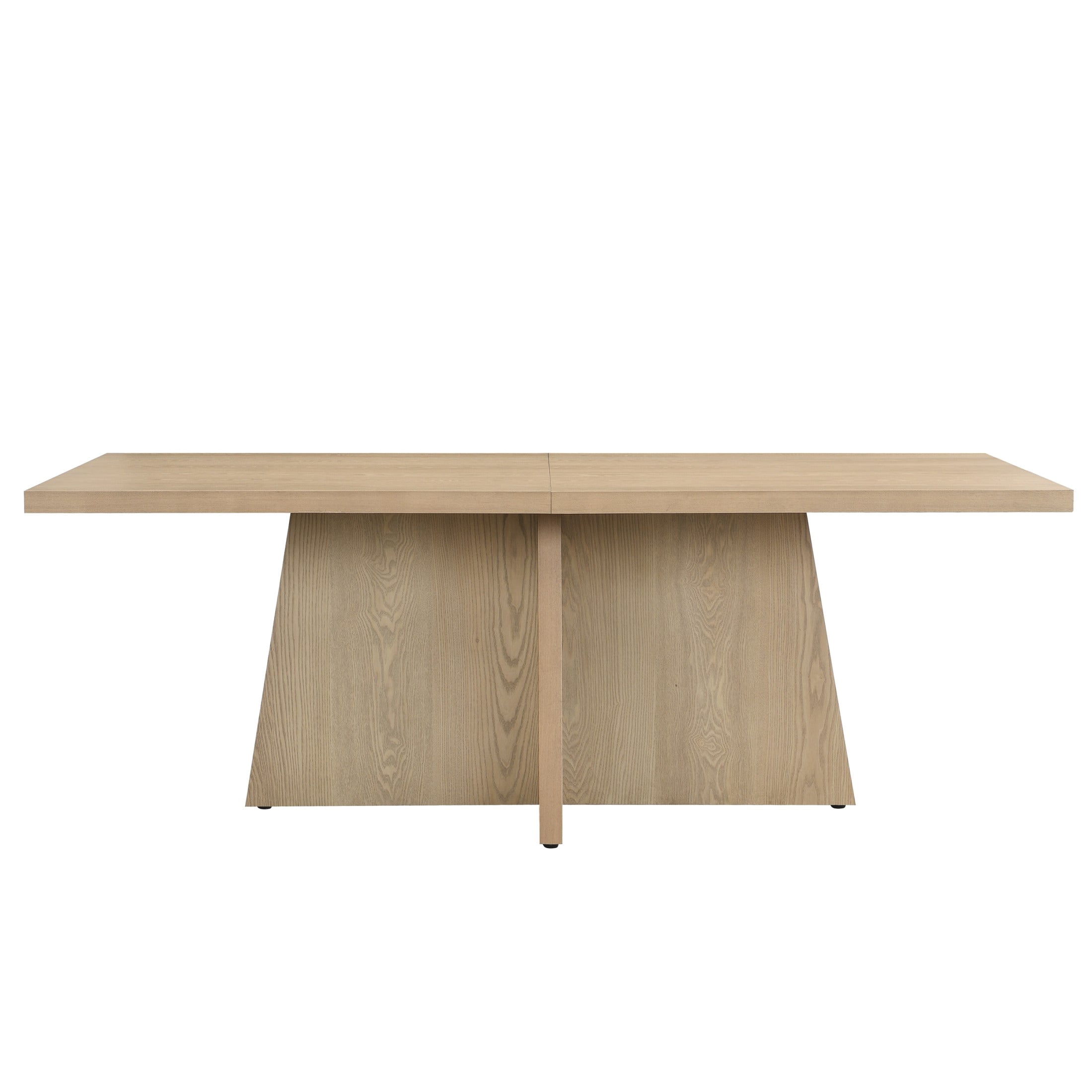 Christopher Knight Home 84" Modern Rectangular Dining Table with Trapezoid Base, Seats 6, Light Ash