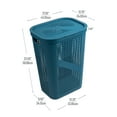 thumbnail image 2 of Mind Reader 60L Ventilated Plastic Slim Laundry Hamper with Lid, Blue, 2 of 7