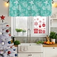 thumbnail image 5 of 2 Pack Valances for Window, Teal Coastal Short Curtains for Kitchen Bedroom Living Room, Nautical Beach Starfish Coral Summer Rod Pocket Small Window Treatment Valance Drapes 60 x 18 Inch, 5 of 8