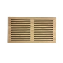 6 Inch x 10 Inch Red Oak Hardwood Vent Floor Register Surface Mount, Slotted Style, Unfinished