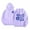 Purple, variant on Pink Puff Print Hoodies for Women Long Sleeve Hooded Sweatshirt Fall Casual Pullover Top