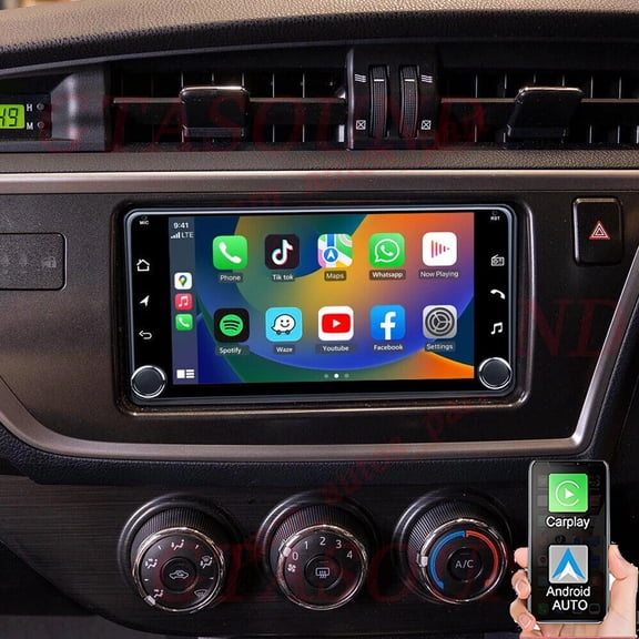 Gsuatey Car Stereo Radio for Toyota Corolla 2012-2015 with Wireless Carplay Android Auto, 7" Touchscreen with Bluetooth WIFI SWC GPS Navigation Mic Backup Camera