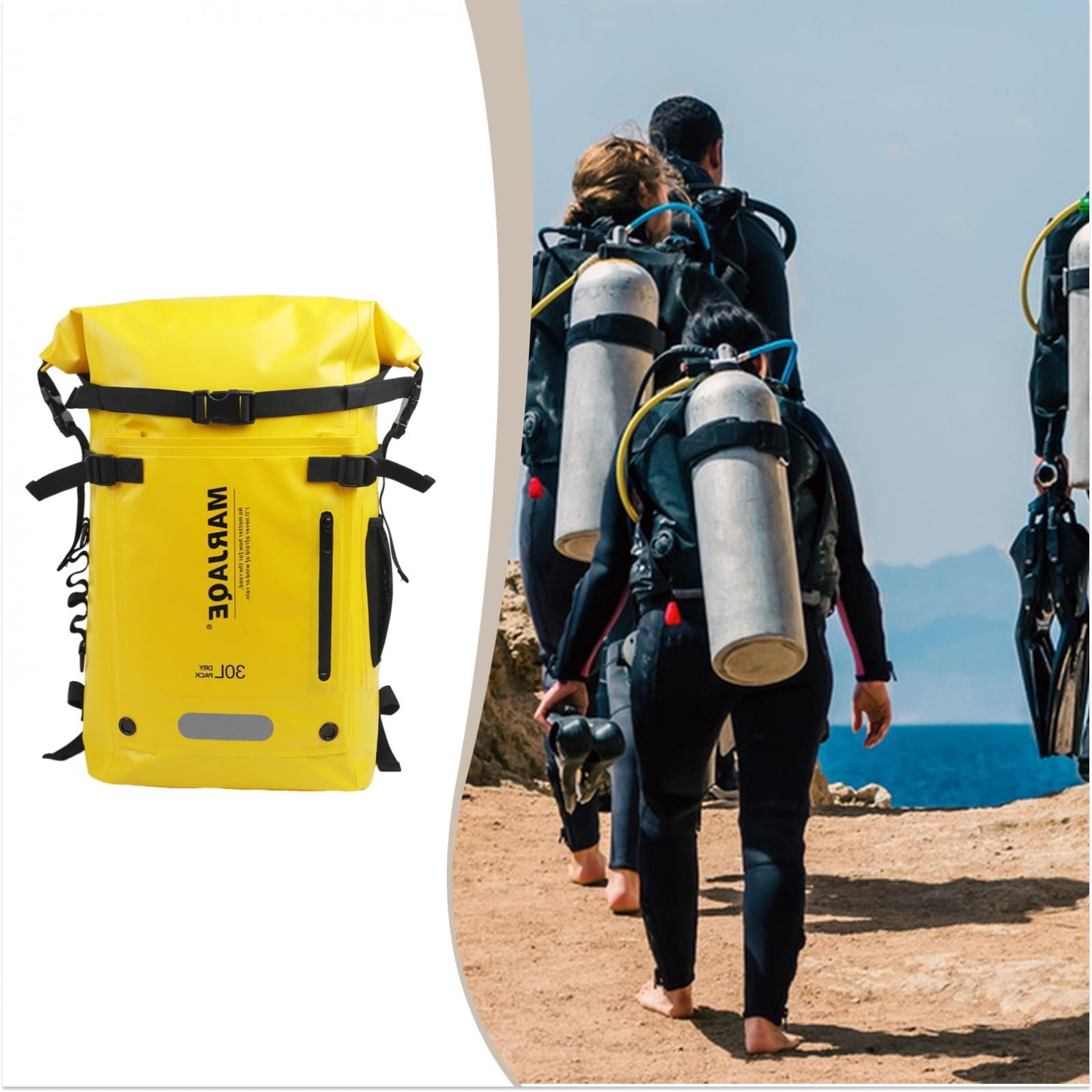 harayaa 30 Liters Swimming Backpack Dry Bag for Snorkeling Rafting Multi Compartment Yellow