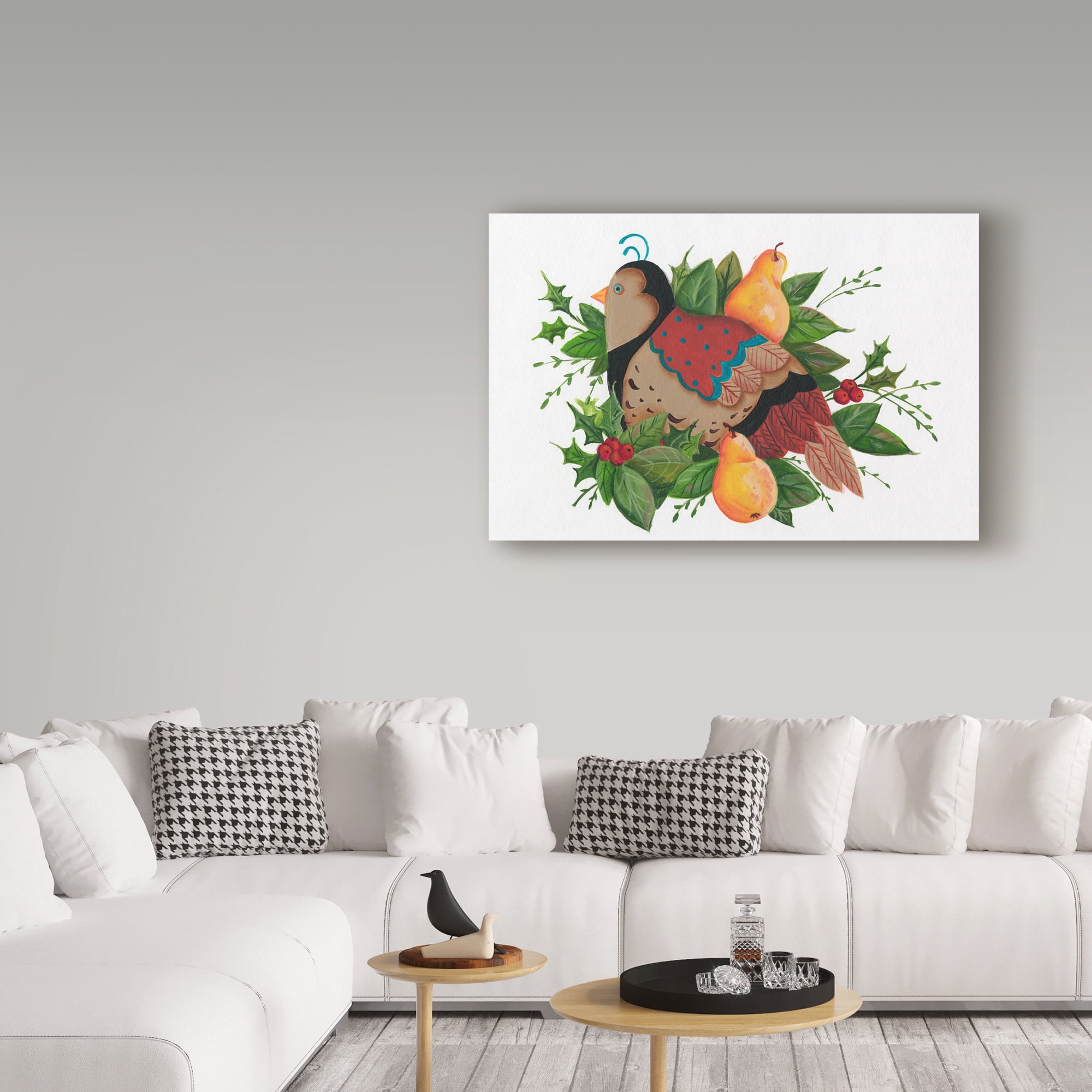 Trademark Fine Art 'Partridge In A Pear Tree 2' Canvas Art by Beverly Johnston
