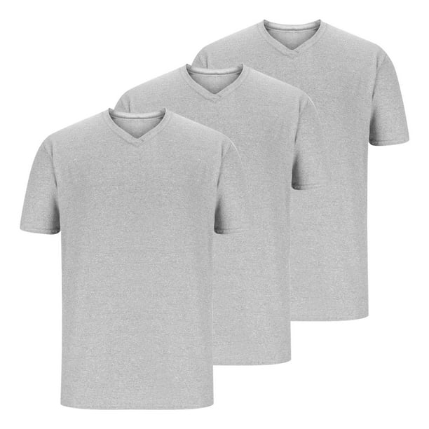 Camisetas para Hombre, 3 Piezas Casual Sólido Cuello en V Manga Corta Suéter Blusa Conjunto Hecho de Poliéster para Primavera Verano, Camisetas de Manga Corta para Hombre