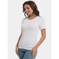 thumbnail image 5 of Women's Crew Neck Ribbed Fitted Shirt Basic Short Sleeves Summer T Shirt Tops, 5 of 7