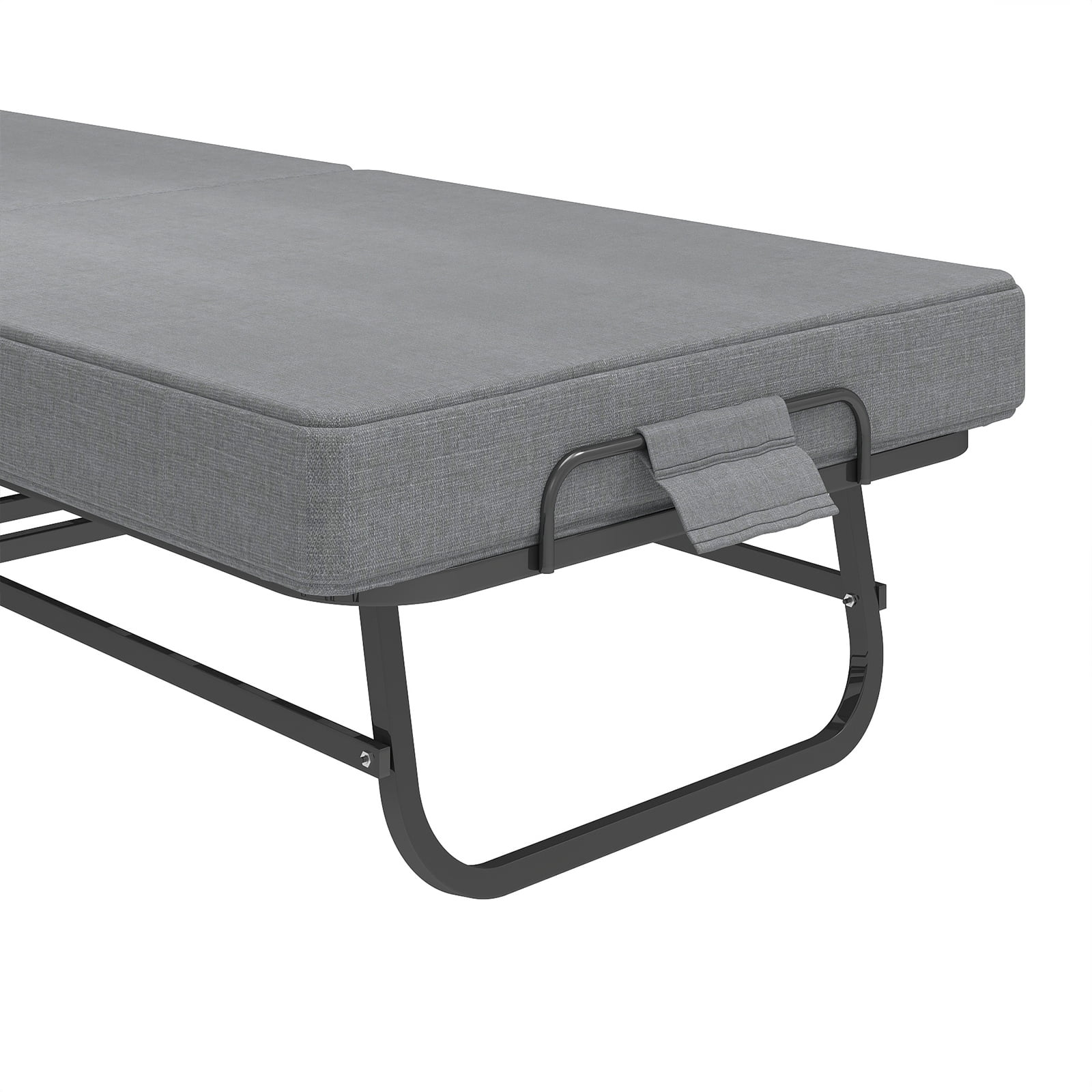 Mintazer 75"X31" Foldable Folding Guest Bed with 3" Memory Foam Mattress, Heavy-Duty Metal Frame Portable Cot with Lockable Wheels for Guests Office Camping
