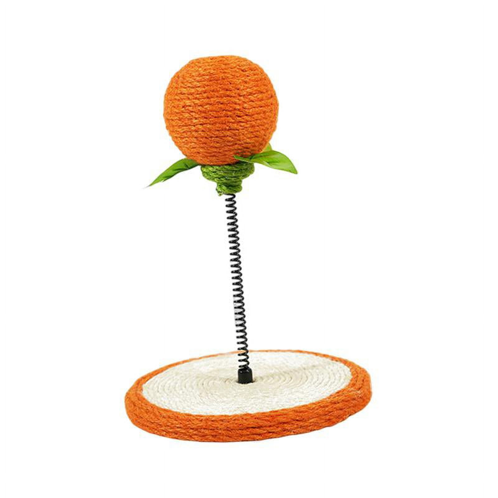 Bvdfgk Cat Scratcher Toy with Ball Cat Scratch Pad Cat Spring Toy with Bell for Chasing Orange