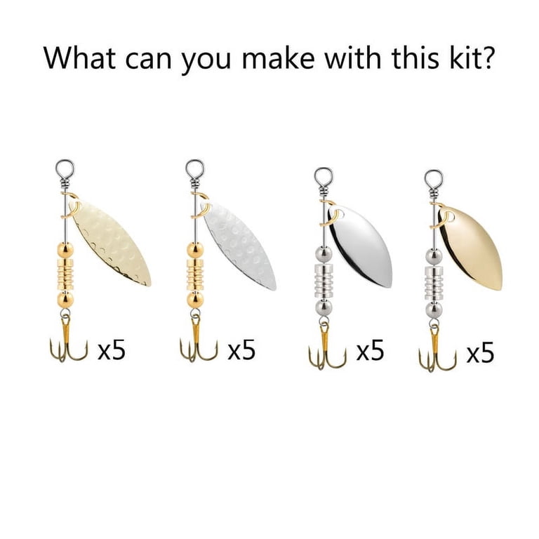+fishing +lure +making +kits Dr.Fish 1310 Pieces Spinner Making Kit Lure Making Suppies Walleye Rig Spinner Blades Lure Bodies Floats Spinnerbait Shafts Accessories Freshwater Bass Materials : Sports & Outdoors on activity is suitable for anglers who enjoy bass fishing Complete Fishing Lure Kit