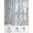 thumbnail image 6 of Sheer Curtains 63 Inch Length, Light Blue Botanical Semi Sheer Curtains Light Filtering Window Treatment, Pastoral Elegant Spring Floral Privacy Voile Drapes for Living Room Bedroom 52x63 Inch, 6 of 7