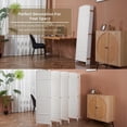 thumbnail image 3 of 8 Panels Room Divider 6 FT Tall Weave Fiber Privacy Screen Freestanding Double Hinged Folding Screen Extra Wide Room Dividers for Patio Privacy, Off White, 3 of 8