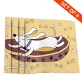 thumbnail image 4 of DouZhe Polyester Placemats Set of 4, Cute Pet Dog Bones Pattern Heat Resistant Place Mats for Dining Table, 12" x 18", 4 of 7