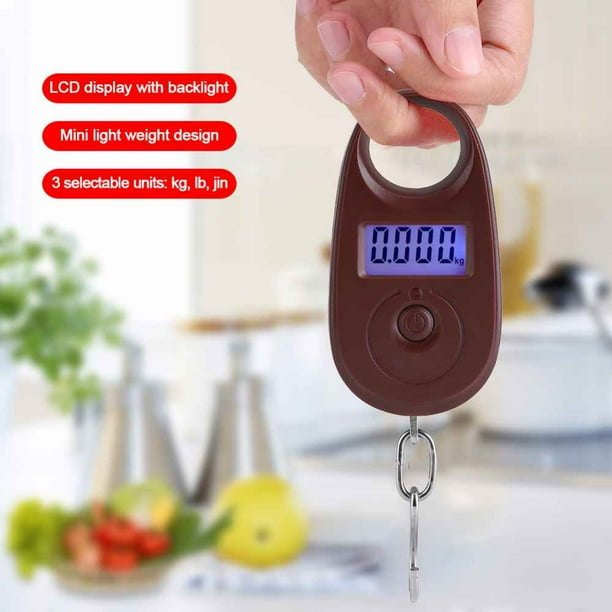 Mini Electronic Scale, Fish Weighing Scales Red Portable 25Kg/5G Hanging  red