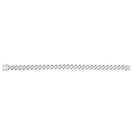8.25 in. 14K White Gold Modern Lite Miami Cuban Chain with Box & Both Side Push Clasp