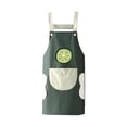 thumbnail image 2 of Delantal de cocina de lona impermeable y resistente al aceite con lazos ajustables y bolsillo para teléfono para cocinar, hornear y limpiar - Verde,Vsgery, 2 of 8