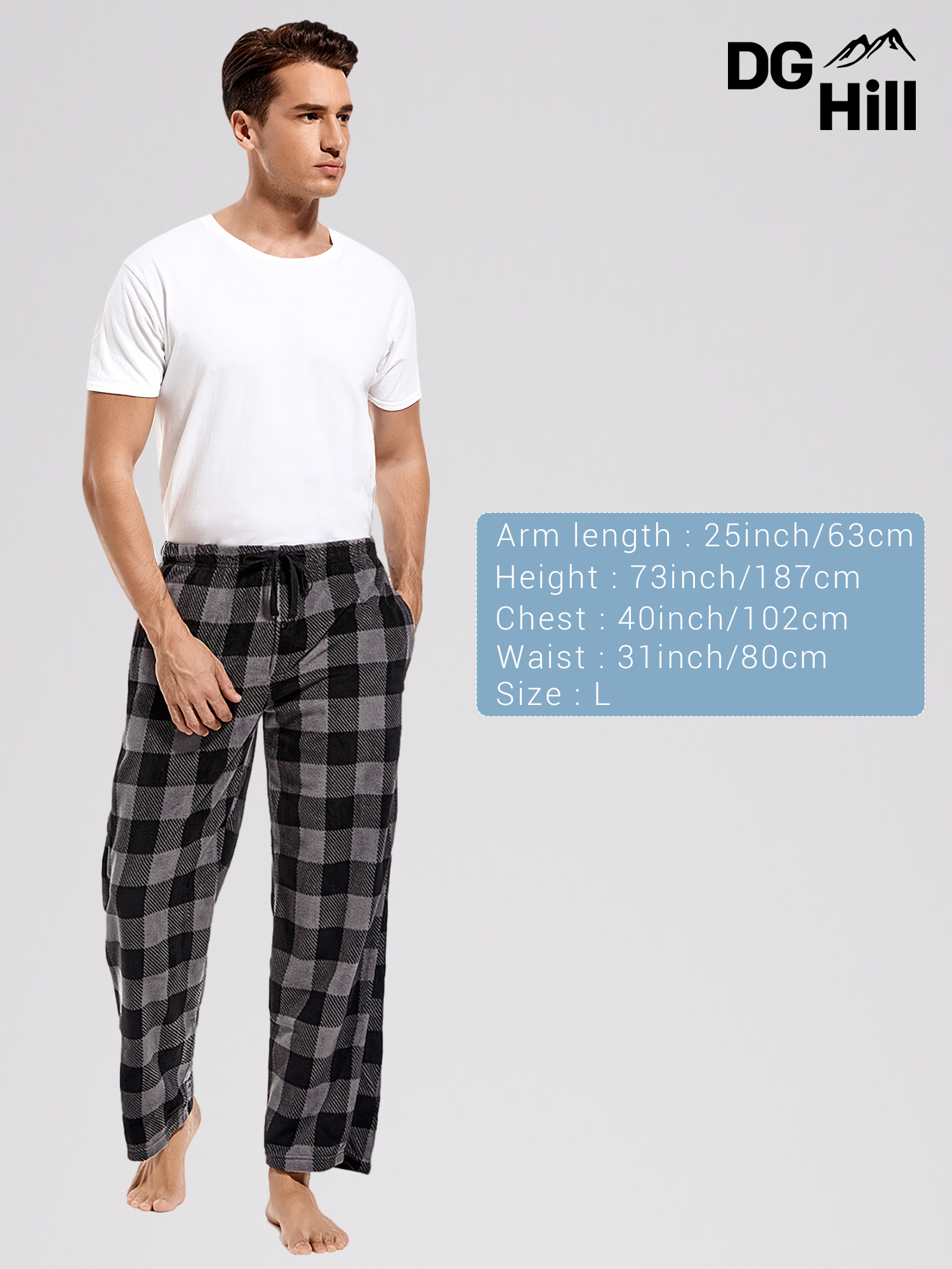 DG Hill Men's Plaid Fleece Pajama Pants, 3-Pack photo 3