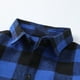thumbnail image 5 of Ropa Para Bebé (Niño O Niña) Traje Para Niños Pequeños Moda Para Niños Caballero Estilo Británico Patrón De Celosía Estampado De Manga Larga Camisa Informal Traje De Mono Azul Odeerbi  LM103-11565, 5 of 9