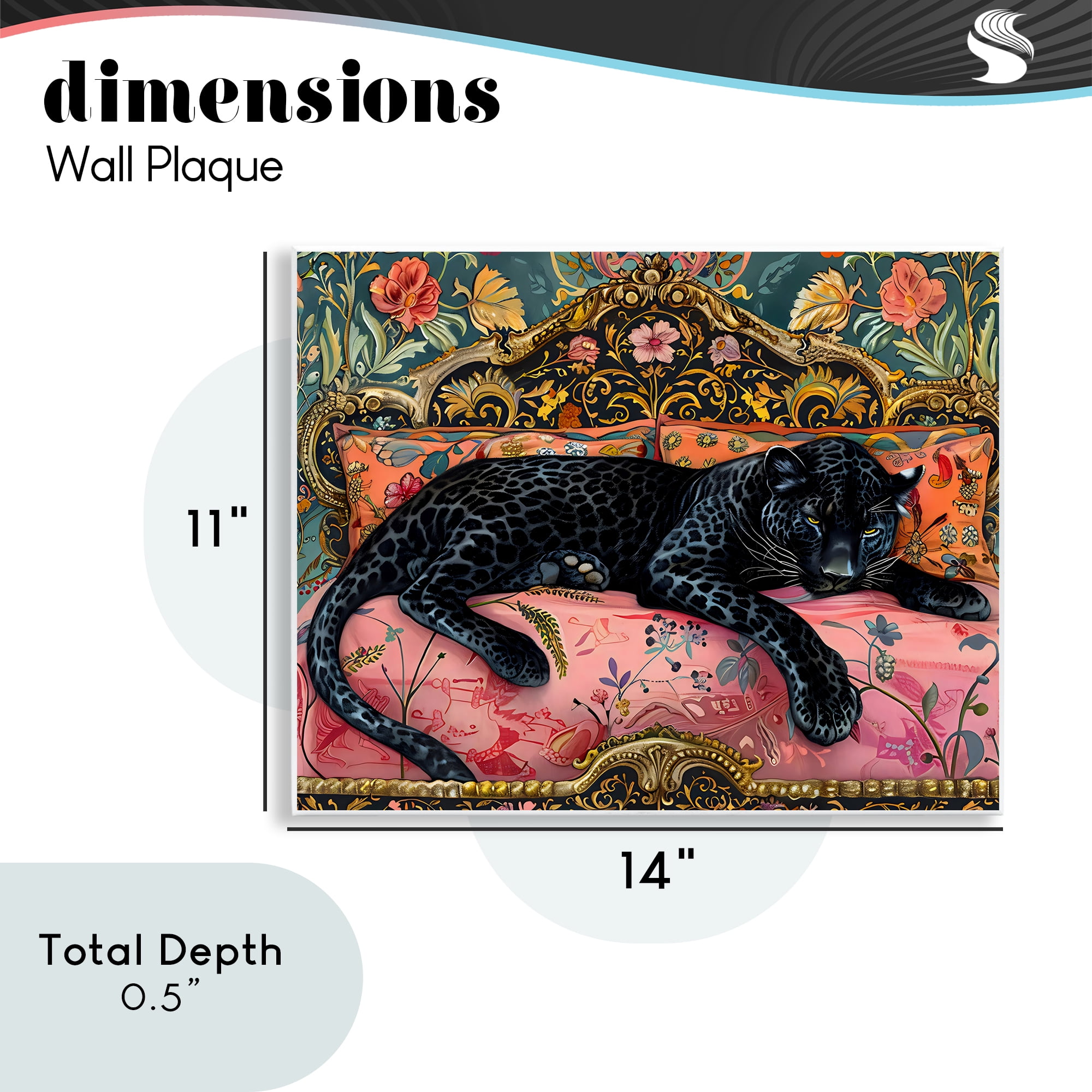 Stupell Industries Lazy Black Elegant Leopard Wall Plaque Art, design by Creative Studio