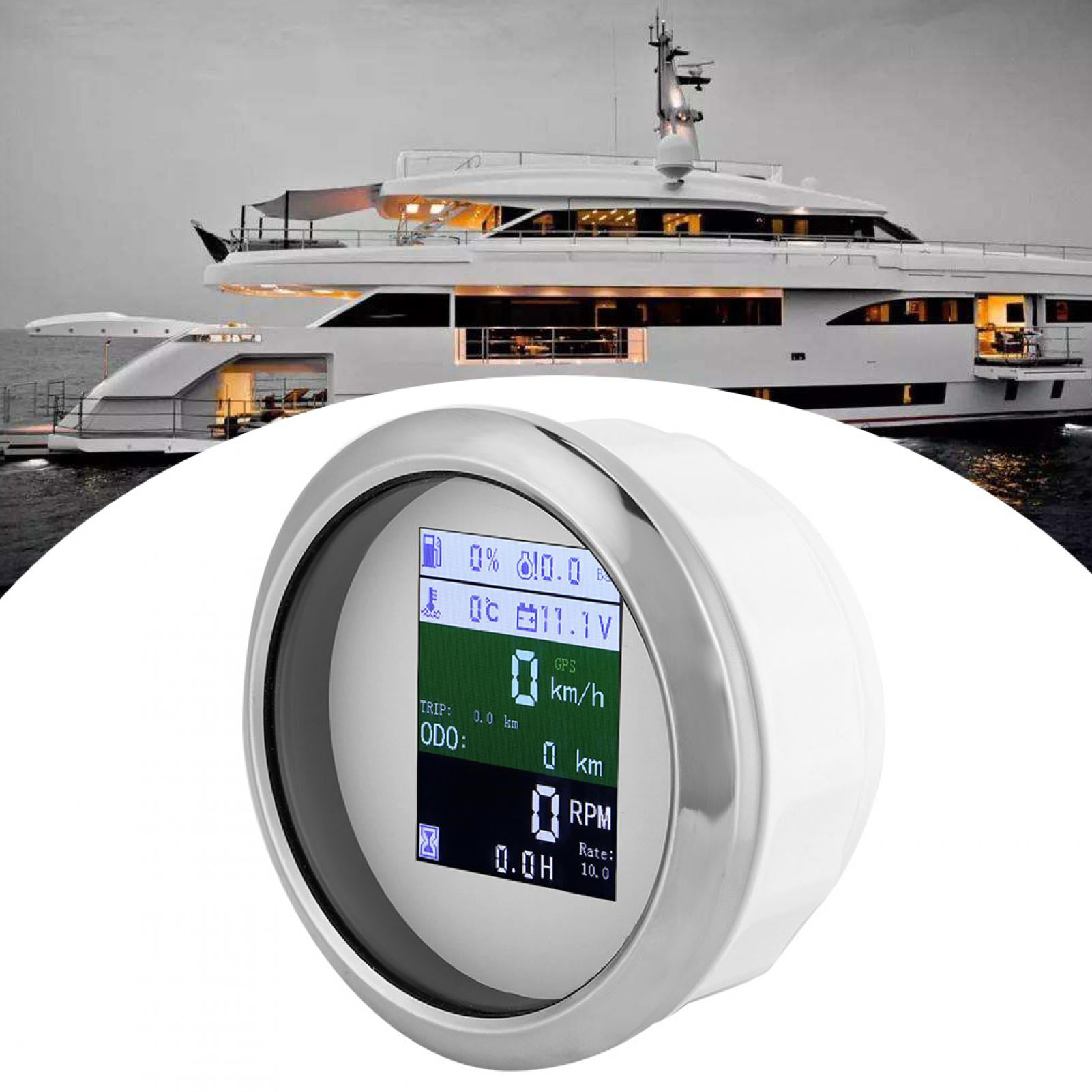 GPS Speedometer Tachometer Voltmeter Water Temp Fuel Level Oil Pressure Gauge Yacht FastUU 6‑in‑1 Multifunctional Gauge etc Waterproof Anti‑Fog Combo Gauge for Car Boat 