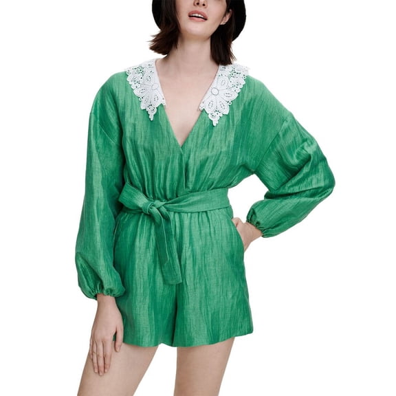 Maje womens Linen-Blend Romper, T36
