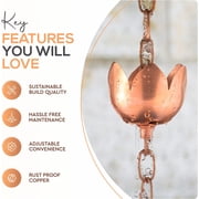 Marrgon Copper Rain Chain - Tulip - 3'