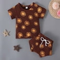thumbnail image 5 of Baby Boy Outfits Graphic Print Short Sleeve Crew Neck T-Shirt Top And Shorts 2 Piece Daily Wear Boys' Clothing Sets Size 9-12 Months, 5 of 9