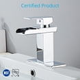 thumbnail image 5 of Wovier Chrome Waterfall Bathroom Sink Faucet with Supply Hose and Plate,Single Handle Single Hole Lavatory Faucet,Basin Mixer Tap Commercial, 5 of 7