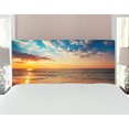 thumbnail image 1 of Ocean Headboard, Cloudscape over the Sea Honeymoon Travel Destination Sunrise Panoramic Shot, Upholstered Decorative Metal Bed Headboard with Memory Foam, Full Size, Blue Yellow Brown, by Ambesonne, 1 of 4