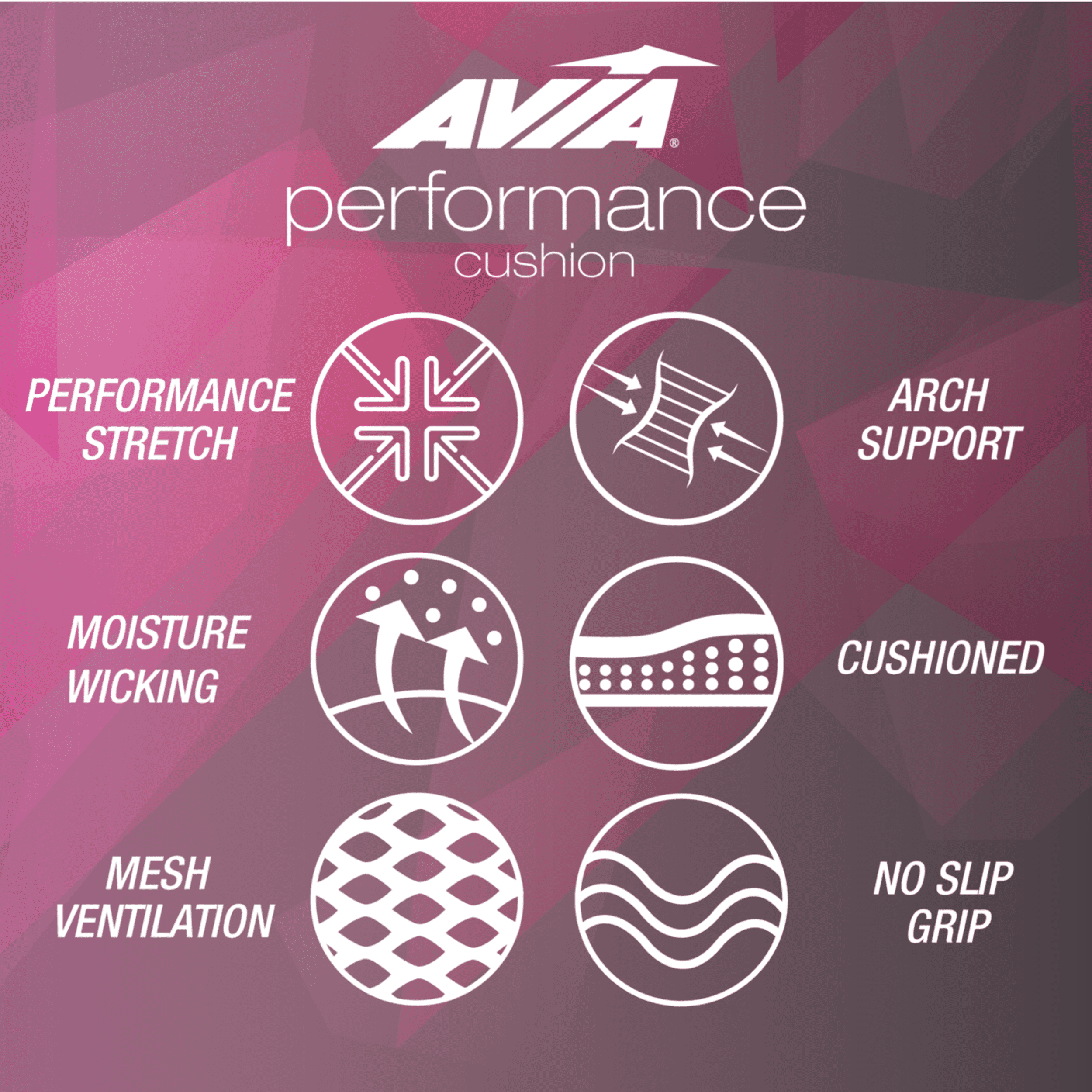 Avia Women's Performance Cushioned No Show Socks, 10-Pack