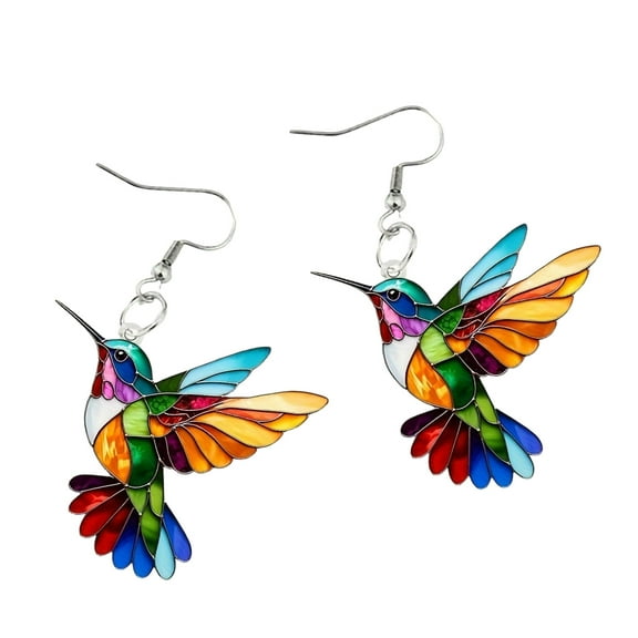 Stylish Hummingbird Pendant Earring Comfortable Pendant Jewelry Acrylic Texture Suitable for Dating and Casual Event