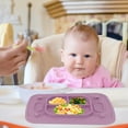 thumbnail image 1 of Placa De Succión De Silicona Para Bebé, Mantel Individual Dividido Con Alimentación Automática, Seguro Para Reducir Derrames Con 4 Correas De Juguete Para Niños, 1 of 7