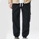 thumbnail image 1 of Pantalones largos para hombre, estilo casual, con cintura elástica y bolsillos, a la moda para exteriores, 1 of 8