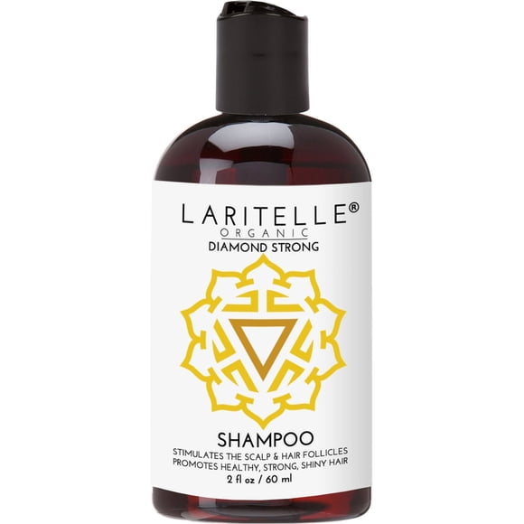 Champú orgánico tamaño viaje Laritelle 2 oz | Prevención de la caída del cabello Fortalecimiento Estimulante del folículo | Argán Romero Limoncillo Jengibre y Madera de Cedro | SIN OGM Sulfato Alcohol