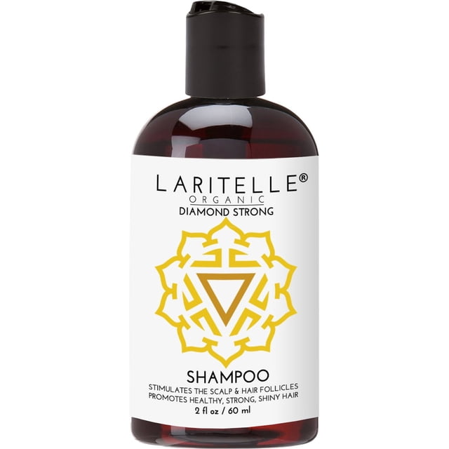 Champú orgánico tamaño viaje Laritelle 2 oz | Prevención de la caída del cabello Fortalecimiento Estimulante del folículo | Argán Romero Limoncillo Jengibre y Madera de Cedro | SIN OGM Sulfato Alcohol