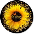 thumbnail image 1 of SUNENAT Round Mouse Pad, Sunflower and Butterfly Mouse Pad, Yellow Flower Mouse Mat, Inspirational Quote Be Happy Mousepad, Non-Slip Rubber Base MousePads for Office Laptop Computer, 7.9 x 7.9 Inch, 1 of 5