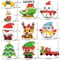 thumbnail image 3 of Christmas Tree Train Santa Claus Model Building Blocks, Elk Elves Snowman Mini Bricks, Xmas Gifts Toys, 3 of 5
