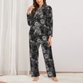 thumbnail image 2 of Yiaed Rose Flowers Print Pajamas Women's Long Sleeve Sleepwear Soft Button Down Loungewear Pjs Lounge Set Nightwear Womens Pajama Pants-Medium, 2 of 7