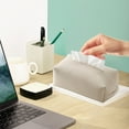 thumbnail image 6 of AuroraX White Tissue Box Cover Rectangle Stylish Decorative Pu Leather Tissue Box Holder Cube Contemporary Solid Napkin Dispenser for Living Room,Office Decor, 6 of 6