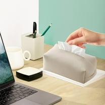 JLFNYA Leather Tissue Box Cover Square, Kleenex Box Cover, Tissue Holder, PU Leather Tissue Box Holder, Home Office Bathroom Decor, Suitable for Bathrooms Office Car Nightstand Dining Table