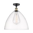 thumbnail image 3 of Innovations Lighting  Bristol Glass - 1 Light 16" Semi-Flush Mount Clear/Black Antique Brass, 3 of 5